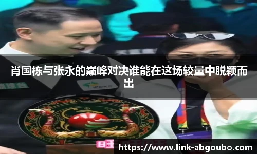 肖国栋与张永的巅峰对决谁能在这场较量中脱颖而出